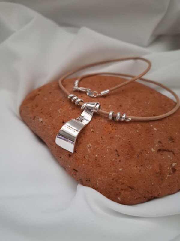 Abstract silver necklace
