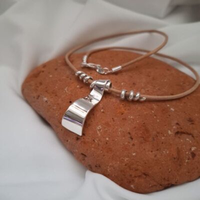 Abstract silver necklace