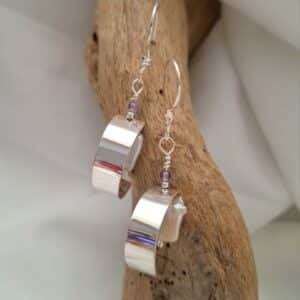Shiny silver earrings