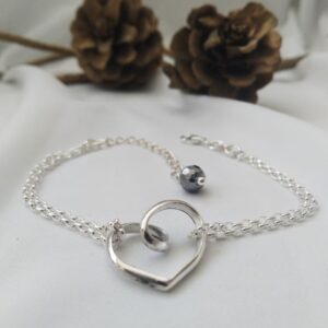 Heart-strings bracelet- ασημένιο χειροποίητο βραχιόλι με καρδιά
