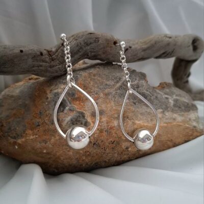 Silver tears earrings