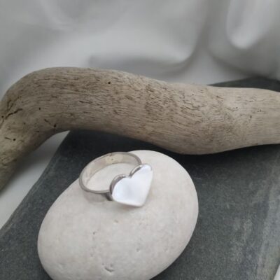 Heart shaped ring-χειροποίητο ασημένιο δαχτυλίδι καρδιά