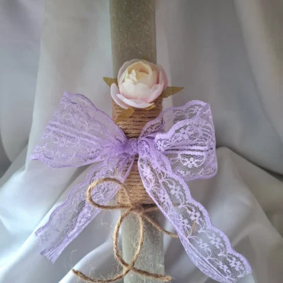 Λαμπάδα αρωματική χειροποίητη με λουλούδι νο 12