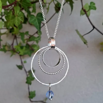 Sky Elegance silver statment necklace- χειροποίητο ασημένιο statment μακρύ κολιέ